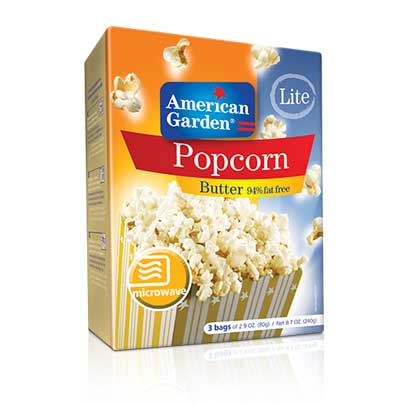 American Garden Fat-Free Buttered popcorn